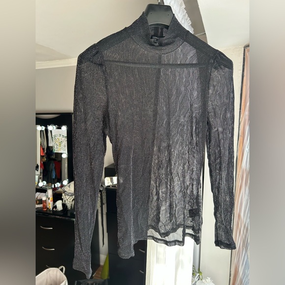 RW&CO. Black Sheer Blouse - Picture 4 of 6